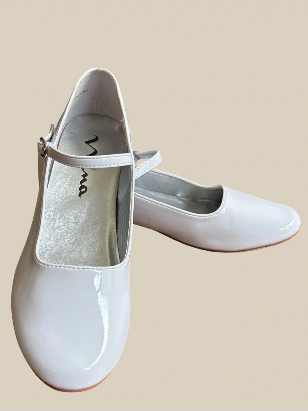 Nina Seeley White Patent Leather Mary Jane Pumps Girls SZ 3M Communion Wedding
